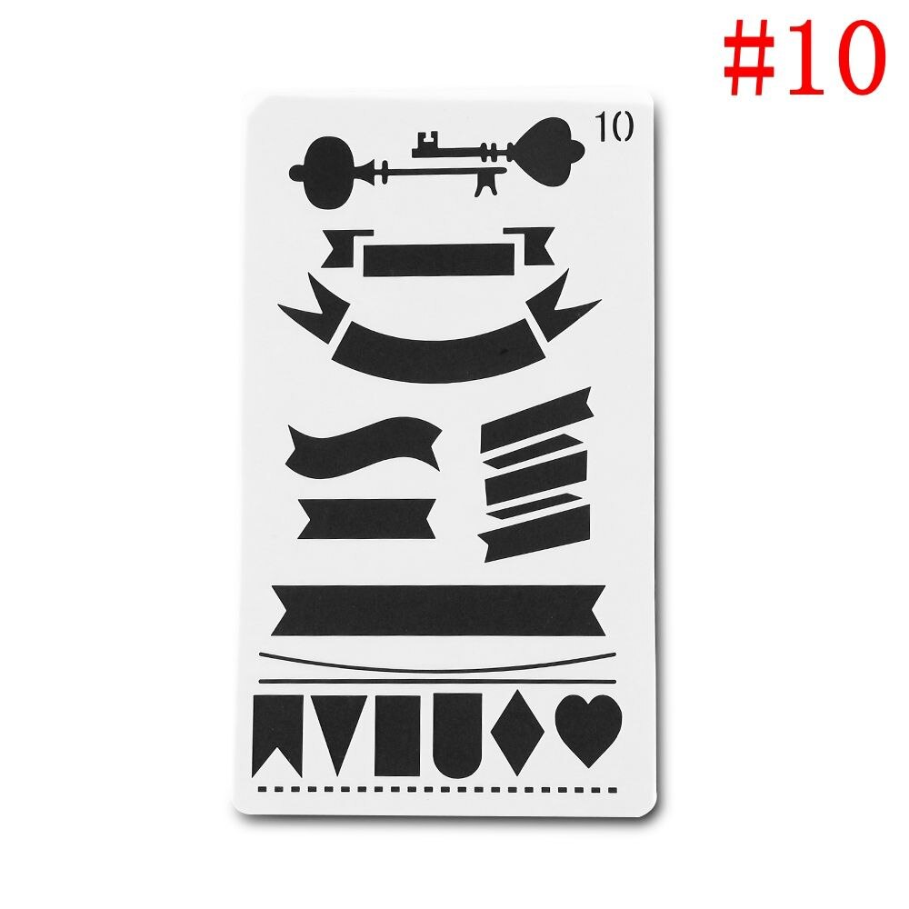 1pc Hollow Ruler Plastic Stencils Bullet DIY Journal Stencil Template Journal Notebook Diary Scrapbook Stationery Portable Art: 10