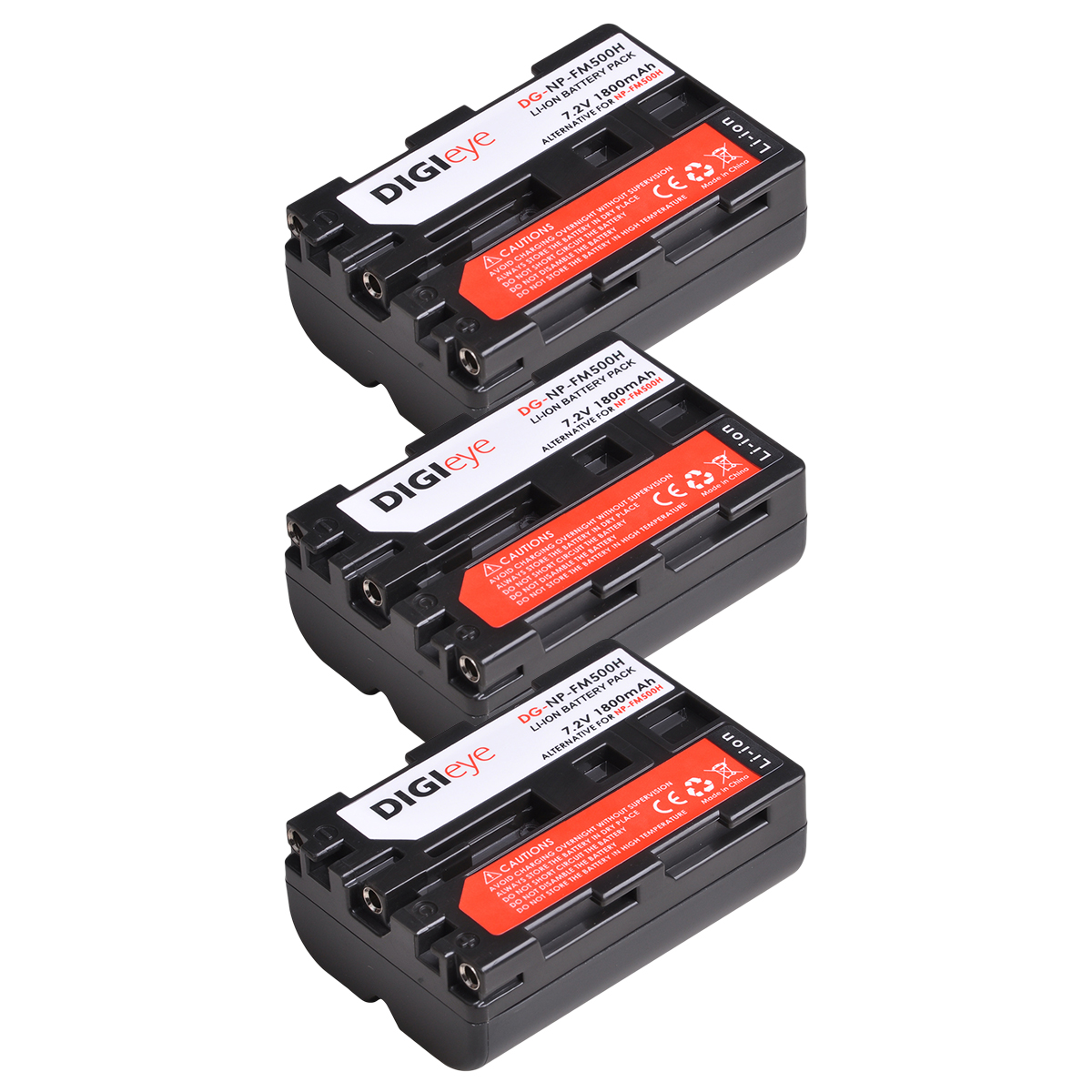 Batterie NPFM500H + double chargeur LED pour Sony Alpha a68, a77II, NP-FM500H, A58, A100, A200, A560, A580, SLT-A57, SLT-A700: 3 battery