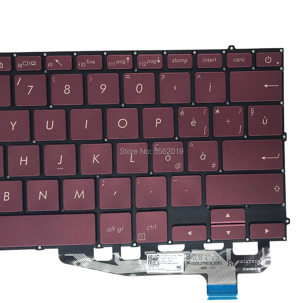 OVY backlit keyboard for ASUS zenbook UX391 UX391UA UK British IT Italiano red laptop keyboards ASM17H1 0KNB0 2609UK00