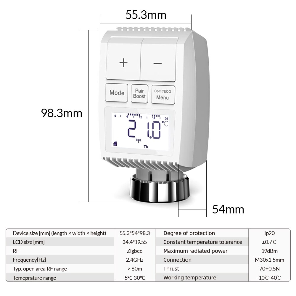 Tuya Smart ZigBee Heizkörper Antrieb TRV Programmierbare Thermostatventil App Remote Temperatur Controller Unterstützung Alexa