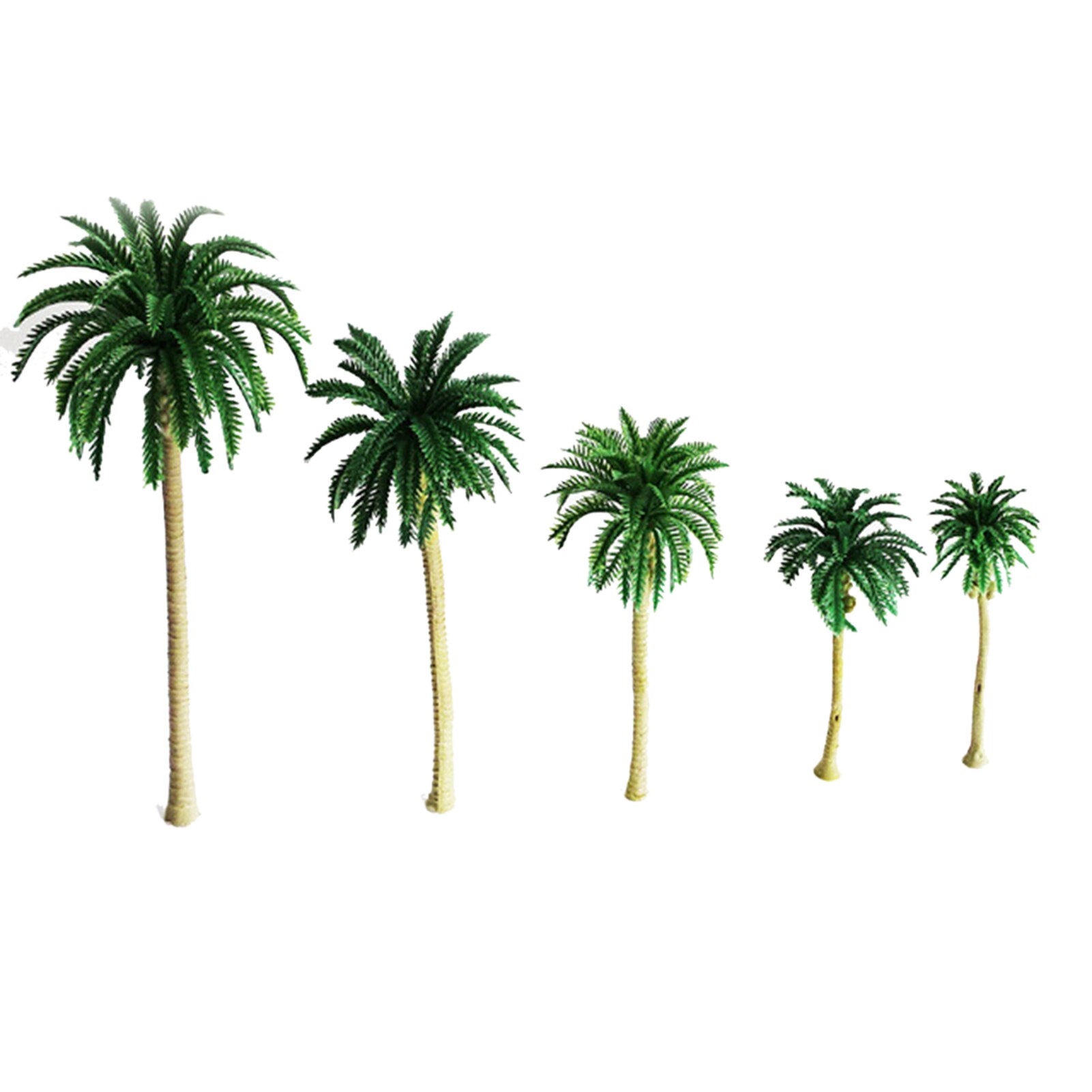 DIY Building Decor Diorama Architectural Model Realistic Sand Table Simulation Coconut Tree Train Scenery Miniature Landscape: 15pcs