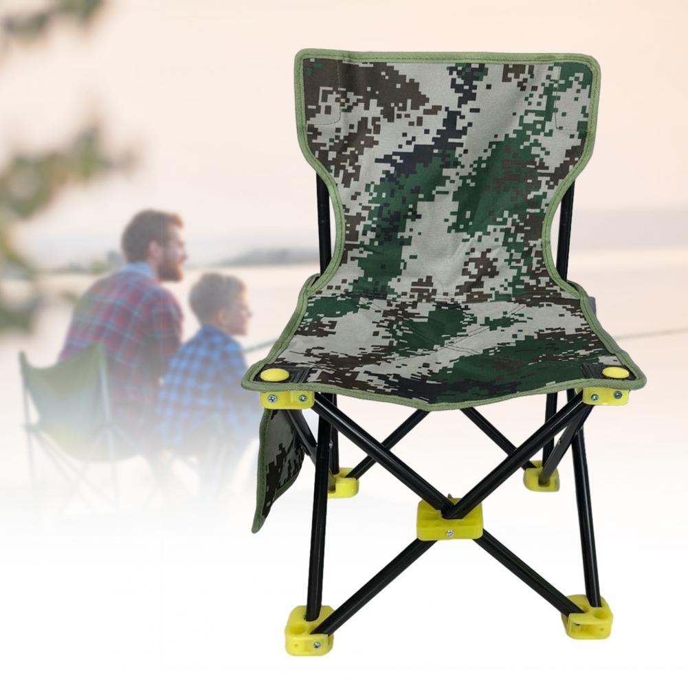 Tabouret De Camping Vintage Pliant - Toile Verte Et Acier - Portable - Années 80
