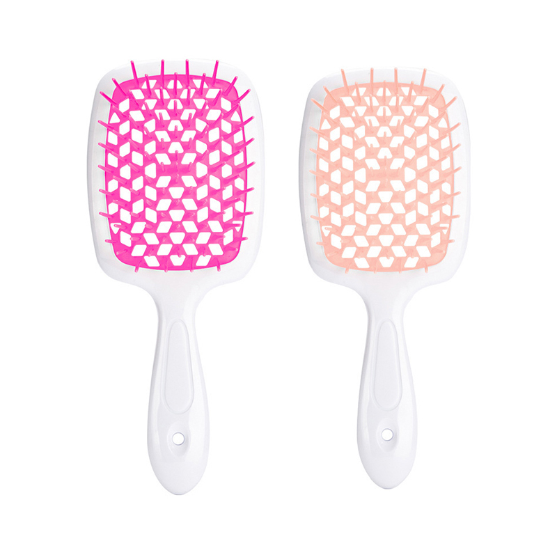2pcs/set Wide Teeth Air Cushion Comb Massage Wet Dry Comb Demelante Brush Hollow Combs расчески Salon Barber Hair Brushes Kit: GRAY