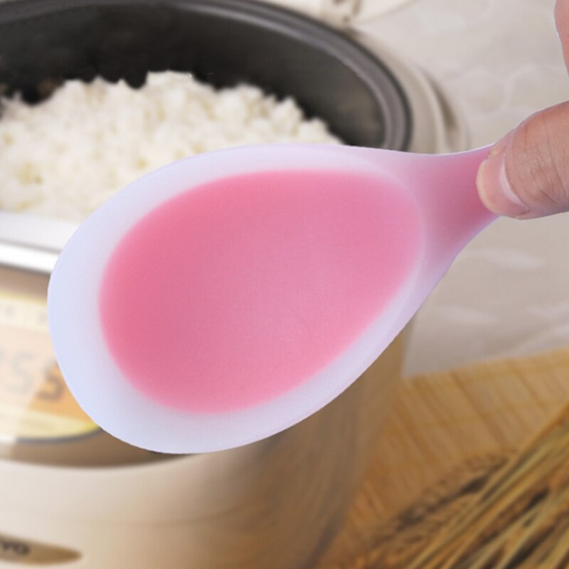 Paddle Non-Stick Silicone Sushi Rice Heat Resistant Rice Spoon Spatula Kitchen Tool Soft Rice Server Cooking Supplies