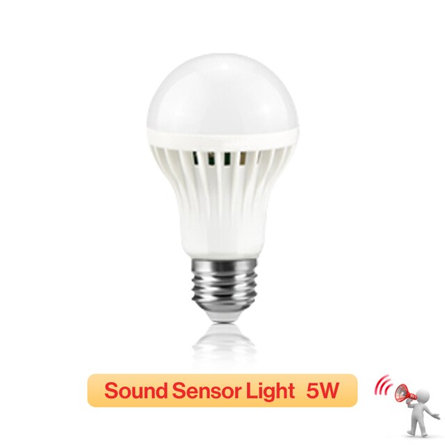 LED Smart Sensor Bulb 3W 5W 7W PIR Motion Sensor Light AC220V LED Infrared Human Body Sound Light E27 Corridor Smart Light: 5W / white