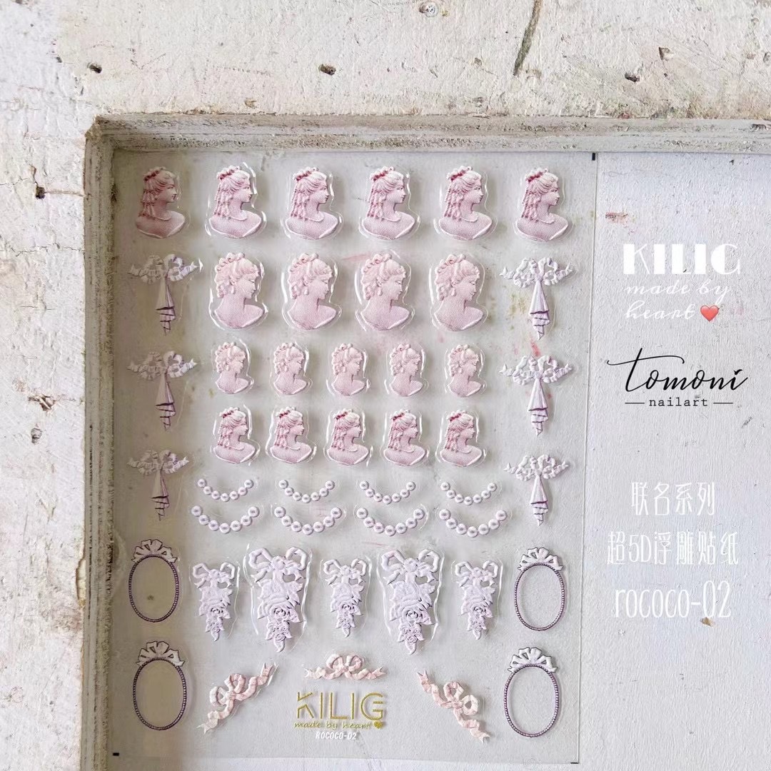 Nail art mærkat manicure designs kilig rokoko stil selvklæbende negle dekoration mærkat