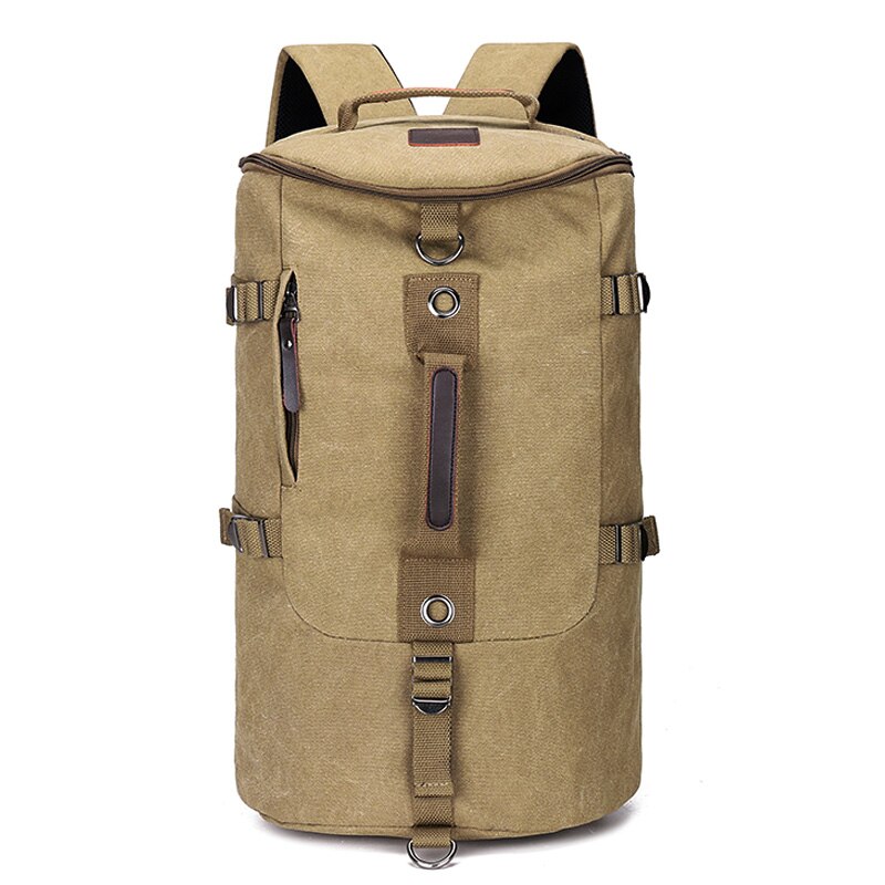 ¡Novedad! Mochila de gran capacidad, bolso de viaje para hombre, mochila de montañismo, equipaje para hombre, bolso de lona tipo Balde, bolso de hombro para hombre, mochila para exteriores: Caqui