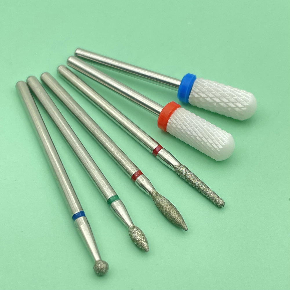 6 uds fresa para manicura diamante cerámica brocas para uñas fresas quitar juego de brocas para uñas Gel máquina herramientas eléctricas para manicura