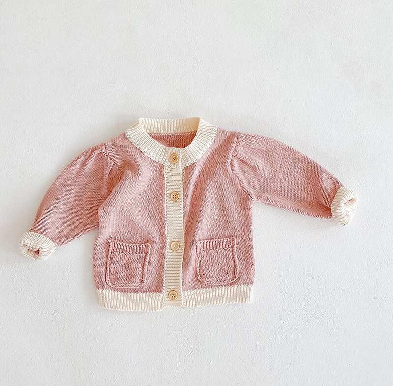 Koodykids Baby Girl autunno maglione di lana lavorato a maglia cappotto maglione siamesi Baby Toddler Girls Spring Baby Girl Clothes Outfit 0-2: Pink / 24M