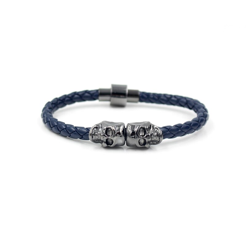 Magnet Punk Leder Kette Armbinde Zwei Schädel Charme Armbinde Armreifen Schmuck Für Männer Frauen: Modell 12