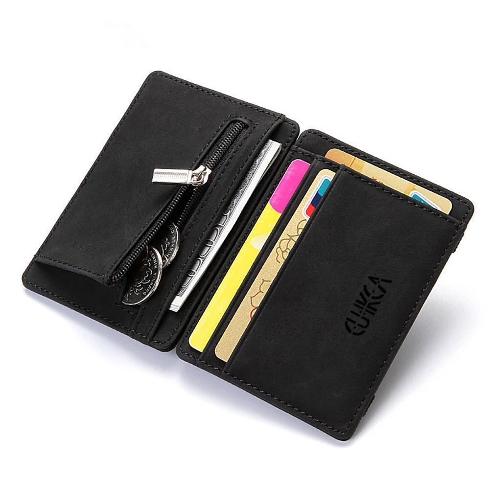 Magia Caso Do Cartão Titular do Cartão de Homens de Negócios Carteira De Couro Artificial Homens Bolsa Ocasional Carteira Zíper Da Bolsa Da Moeda do Bolso de Viagens