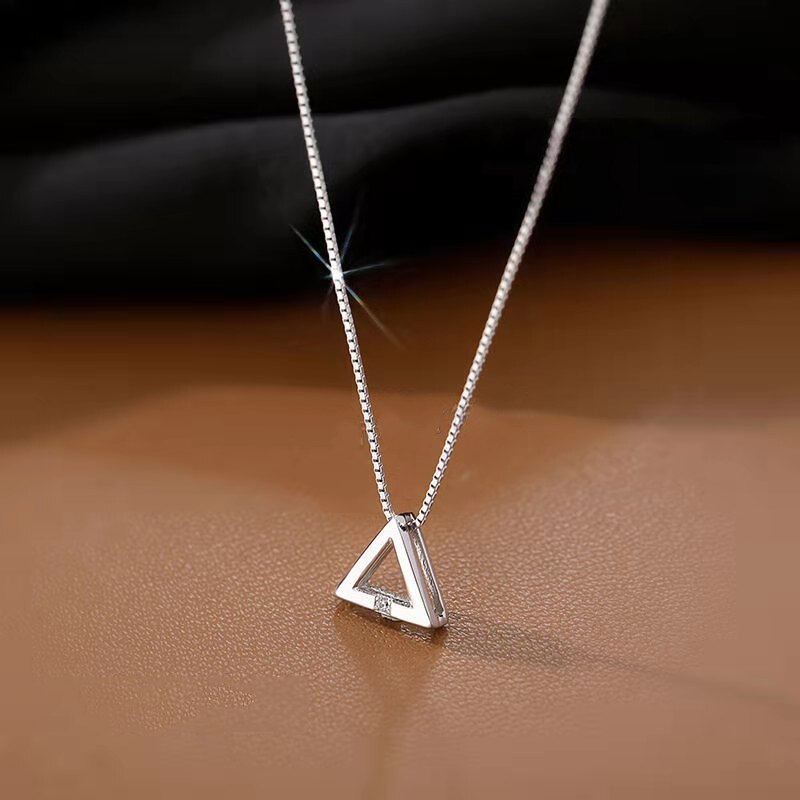 VENTFILLE 925 Sterling Silber Geometrische Dreieck Anhänger Halskette für Frauen eins Elegante Partei Schmuck Zubehör Neue