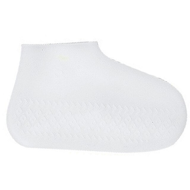 Silicone Kids Rainproof Rain Cover For Shoes Girl Men Waterproof Shoes Cover Unisex Non-slip Women Washable Boots Outdoor: White / M