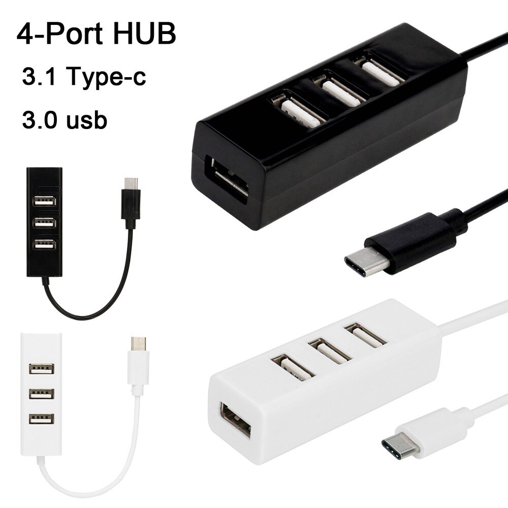 Type-C Tot 4-Port USB 3.0 Hub USB 3.1 Adapter Voor Apple Macbook 12 PC Voor Macbook smartphone PC iMac HUB Adapter 30