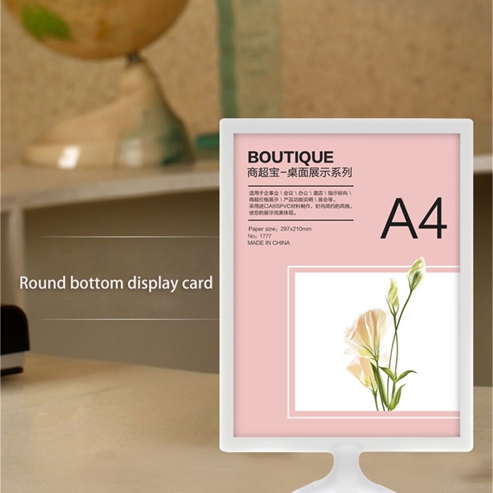 A4/a5/a6t-shape Desk Sign Holder Card Display Stand Table Coffee Menu Service Label Office Club Business Restaurant Shelf Pop