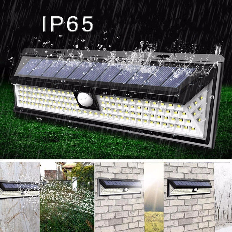 118 ledet solenergi lampe pir bevægelsessensor aktiveret sol lampe vandtæt udendørs have sikkerhed væg lys