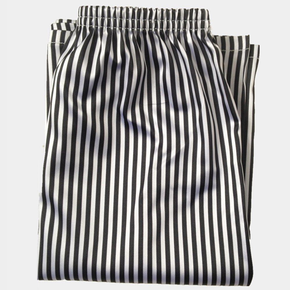 Menns silke sateng pyjamas shorts ​søvn pyjamas bukser underdeler hjemme nattøy herre kunstig silke pyjamas hjemme shorts: Svart hvit / Xxl