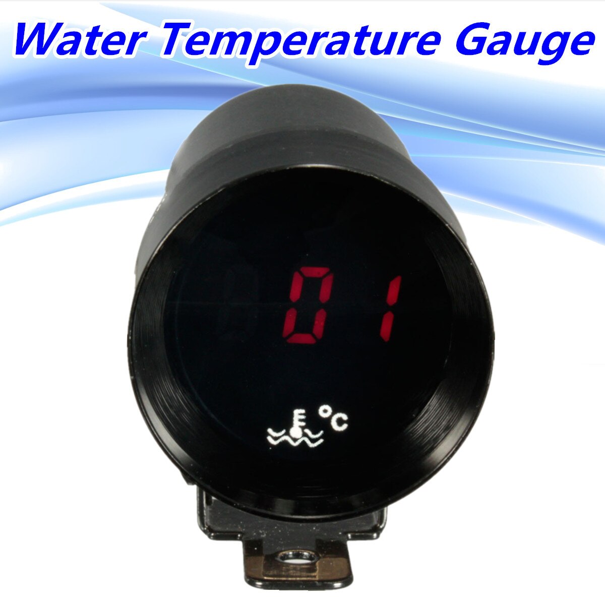 12 V 37mm Mini Micro Rode LED Water Temperatuurmeter Digitale Gerookte Len Black