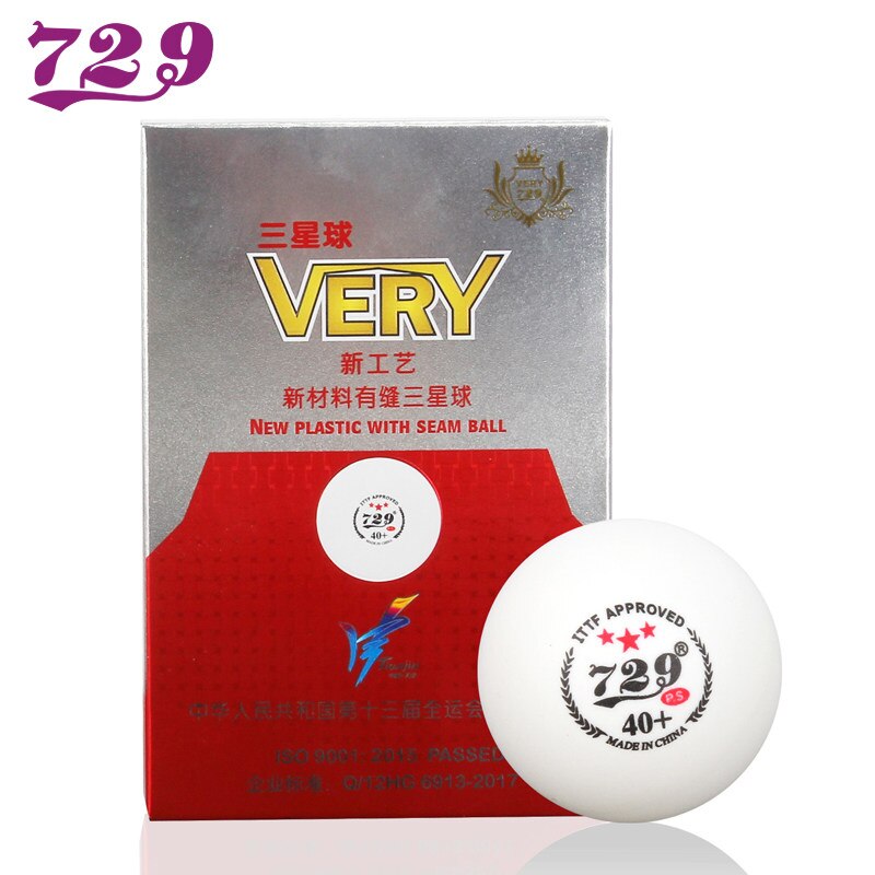 729 Table Tennis Ball VERY 3-Star material seamed plastic poly ITTF Approved ping pong balls tenis de mesa