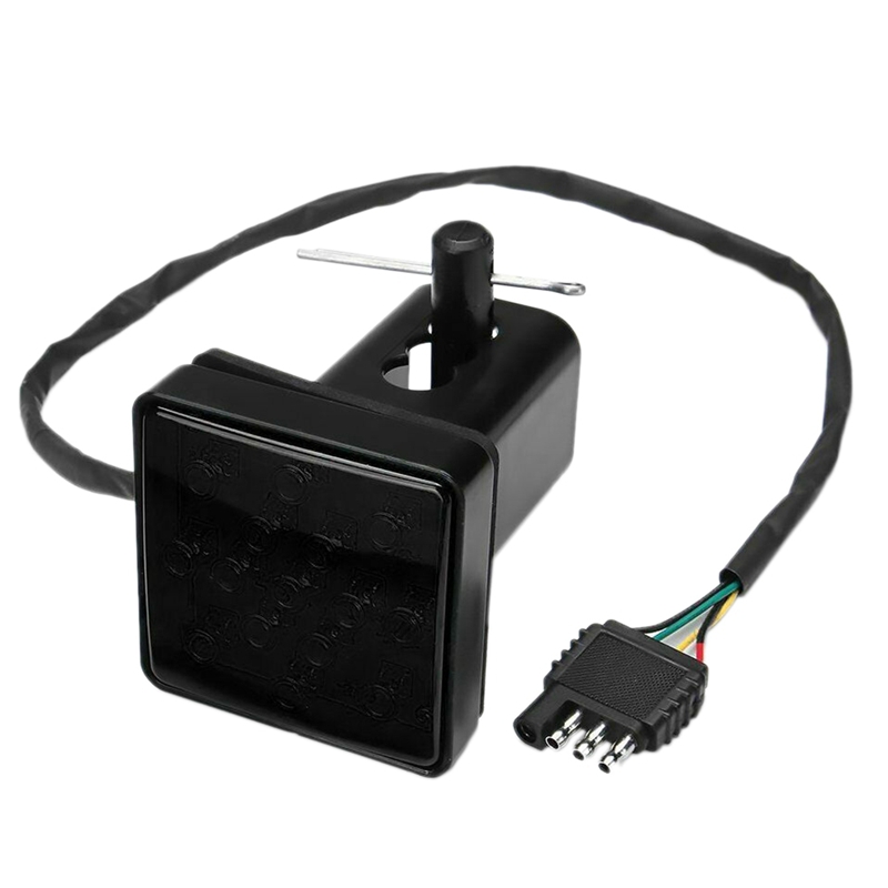 Smoked Lens 15-LED Tow Hitch Receiver with Strobe Feature Brake Tail Light for Truck SUV 2-Inch Towing Adapter Hole