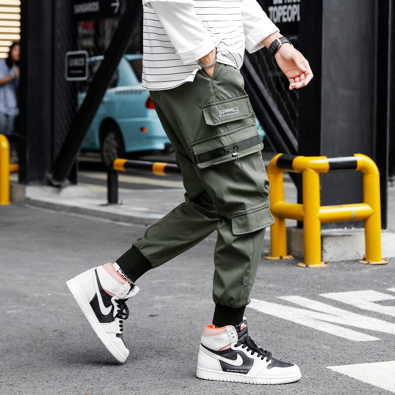 ZOENOVA Letters Multi Pockets Cargo Pants Men Harajuku Casual Track Trouser Hip Hop Streetwear Techwear Pants Joggers Men