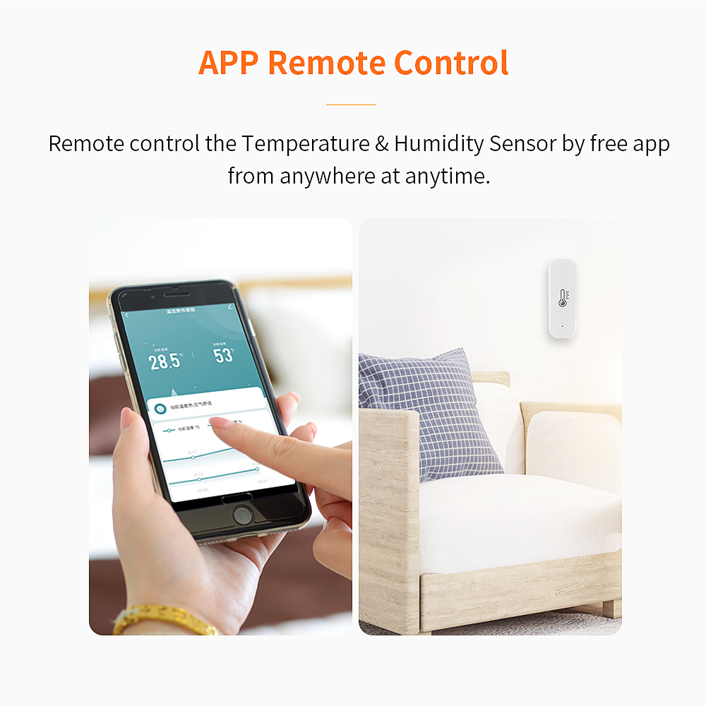 Tuya Wifi Zigbee Slimme temperatuur- en vochtigheidssensor Smart Home Security-productie Werk met Alexa Google Home Smart Life