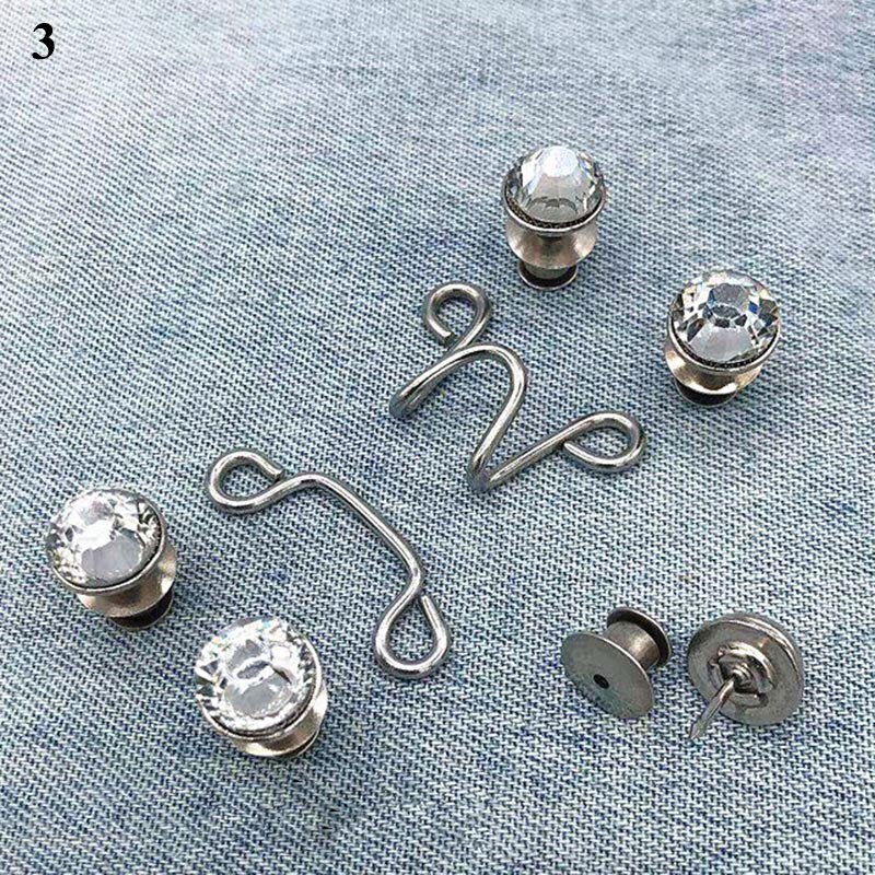 1 sæt trykknapper metal bukser knap forlænger justerbare frie syning knapper til tøj jeans optrækkeligt talje knap spænde: 3 / 32mm