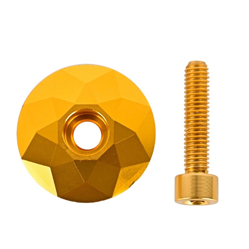 Bicycle Headset Cap MTB Road Bike Stem Headset Top Cap Cover With Screw For 28.6Mm Fork Head Tube: Goud