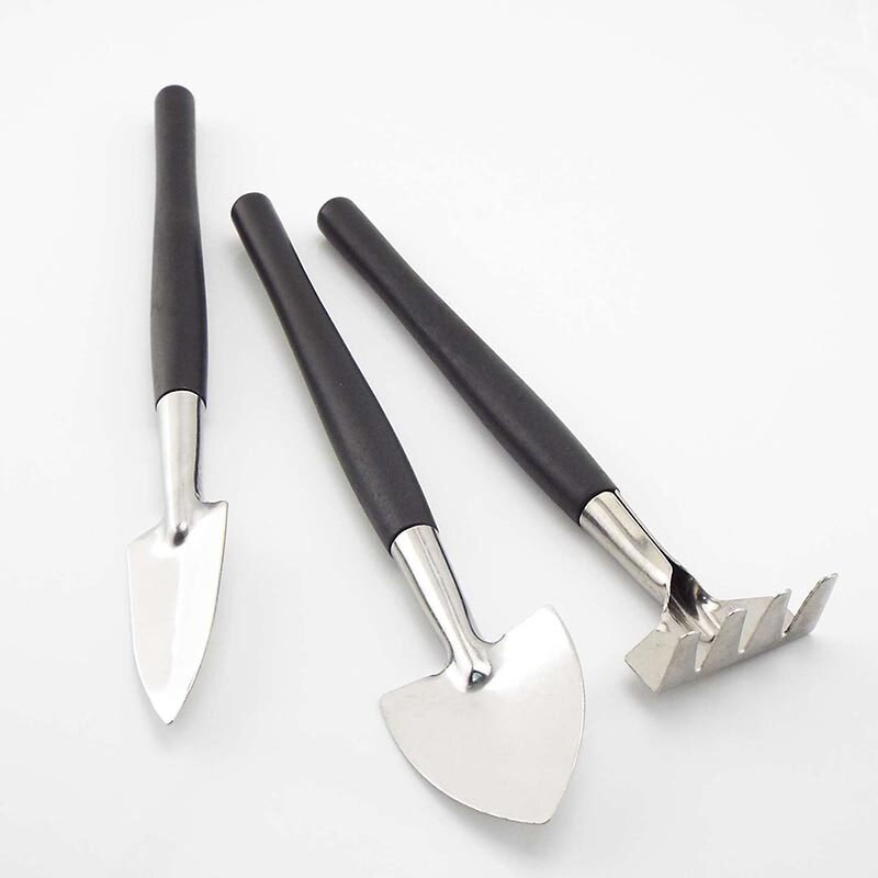 3pcs Mini Shovel Rake Set Wooden Handle Metal Head hand Shovel for Flowers pots Potted Plants Mini Garden Tools Seed planter a1