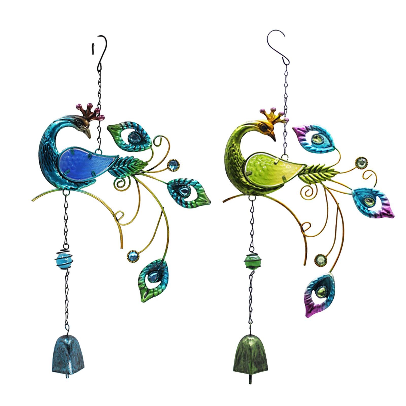 2PC Chimes Metal Crafts Painted Ornaments Bell Pendants Ornaments Garden Decoration Chimes Painted Bell Wind Chimes: Default Title