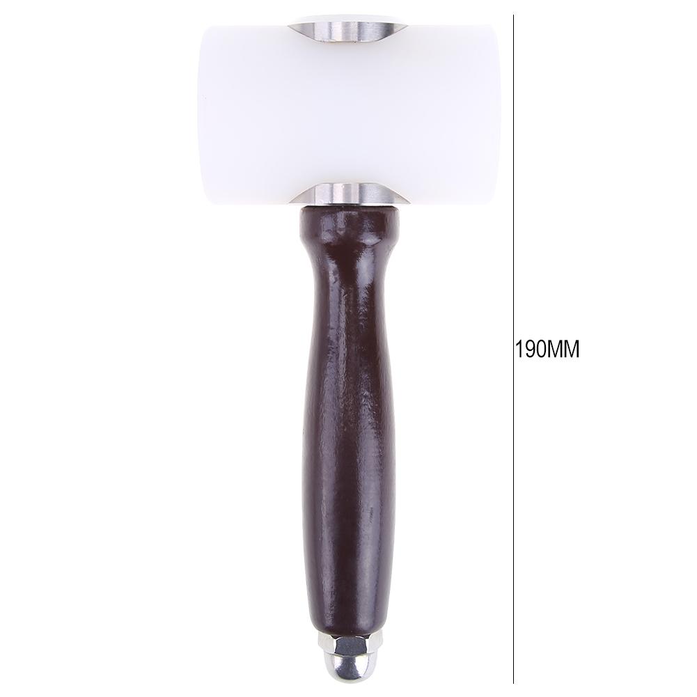 Leather Carving Hammer DIY Craft Cowhide Punch Cutting Nylon Hammer Tool with Wood Handle Leathercraft Carving Leather Punch: B