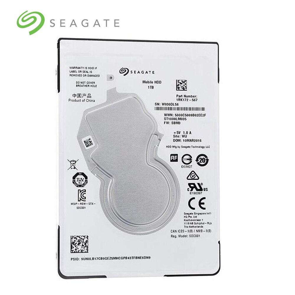 Seagate 1tb 2.5 &quot; harddisk til bærbar 7mm 5400 rpm sata 6gb/s 128mb cache hdd til bærbar  st1000 lm 048