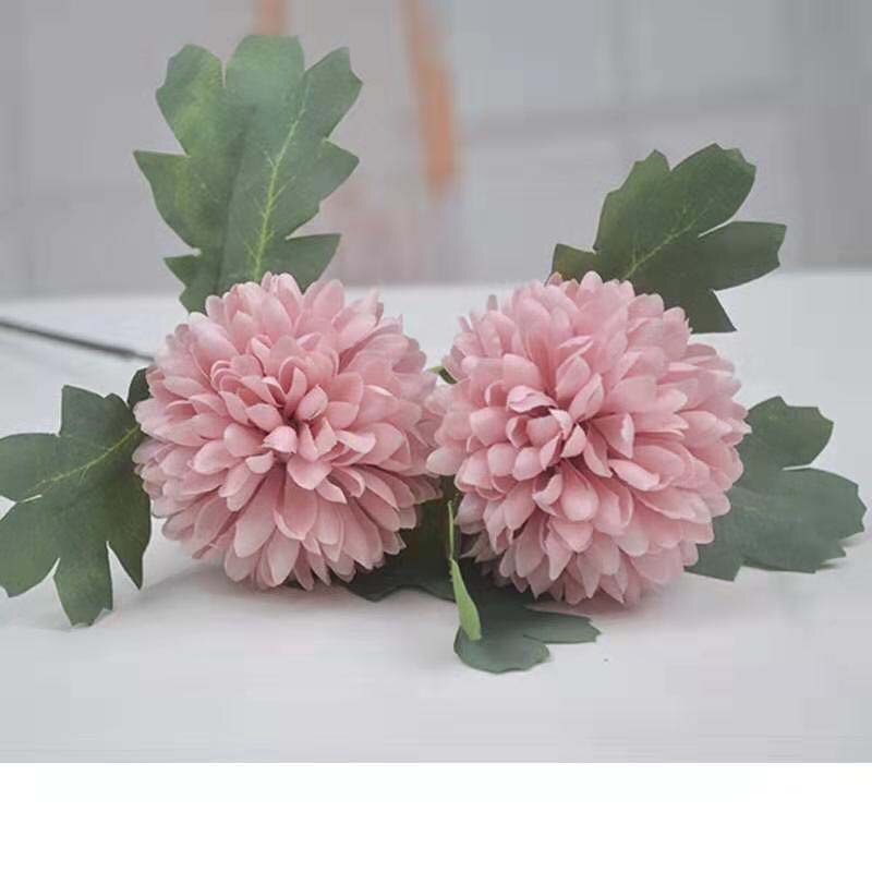 2 hoofden Kleine Hortensia Chrysant boeket Bloemen Valentijnsdag Nep Bloem Bal voor Home Decor Kunstmatige Bloemen: Licht Roze