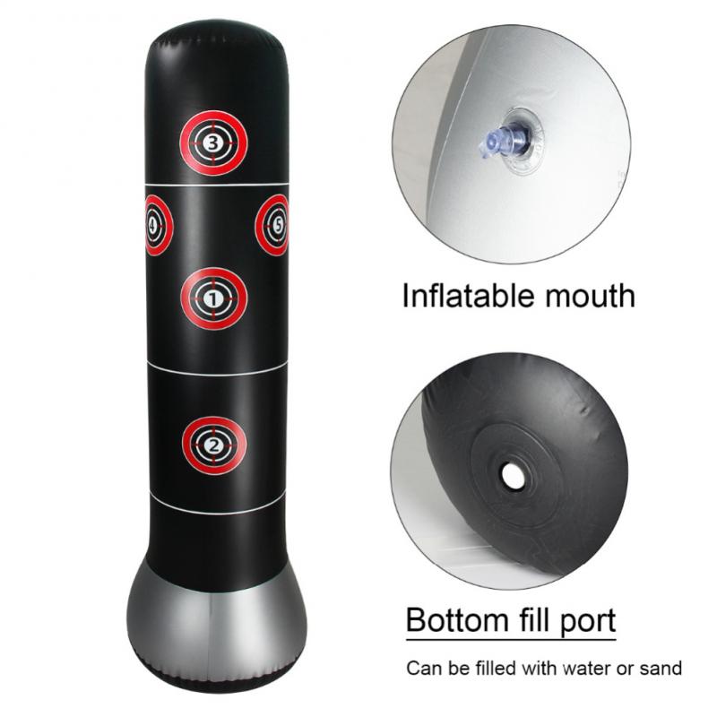 Boxing Punching Bag 160cm Inflatable Free-Stand Tumbler Muay Thai Training Pressure Relief Bounce Back Sandbag With Air Pump