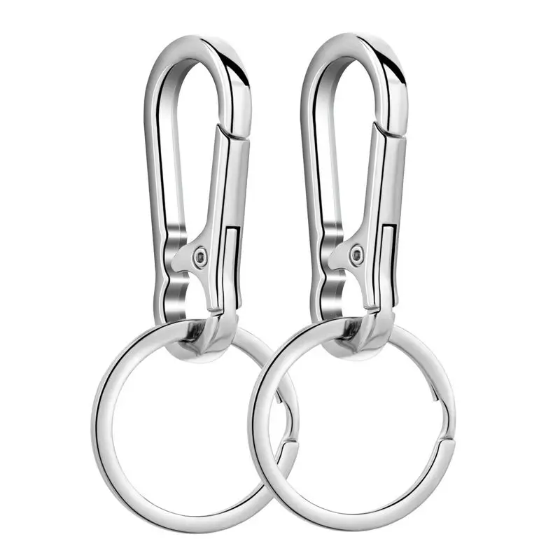 Metal Carabiner Clip Keychain Carabiner Shap Keyring Key Chain Ring Clip Holder Organizer for Home Car Keys Key Finder Women Men: WHITE