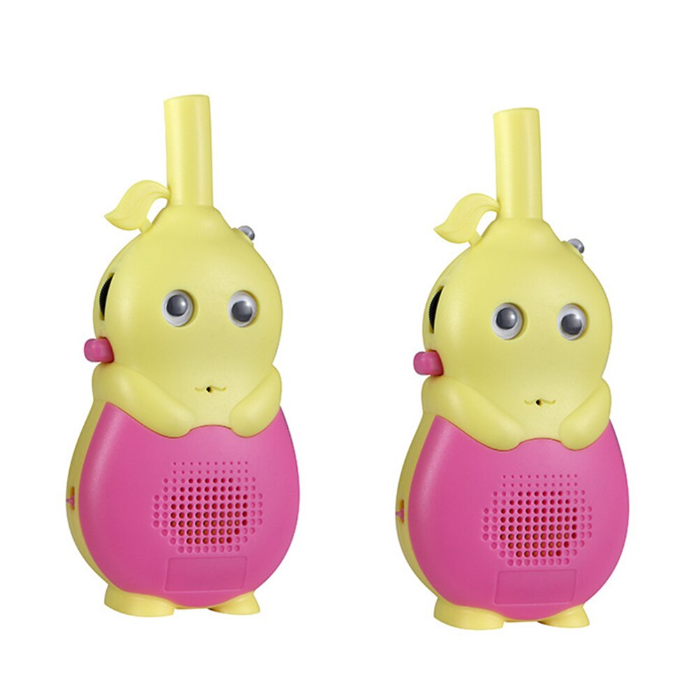 2 st/set barn walkie talkie barn tecknade mini leksaker för barn barn presentbärbara tvåvägs transceiver lanyards för utomhusbruk: Pink us plug
