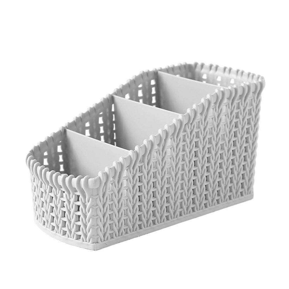 Desktop Storage Pen Case Plastic Material Finishing Box Debris Student Storage Cosmetic Stationery Supplies Desk B D0I3: gray