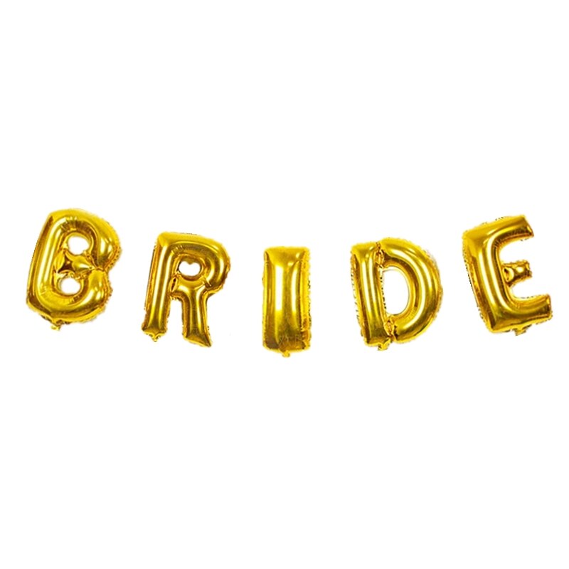 5 stk 16 tommer brudebrev aluminiumsfolie ballon sæt til diy engagement bryllup dekoration høne fest indretning forsyninger globos: Guld