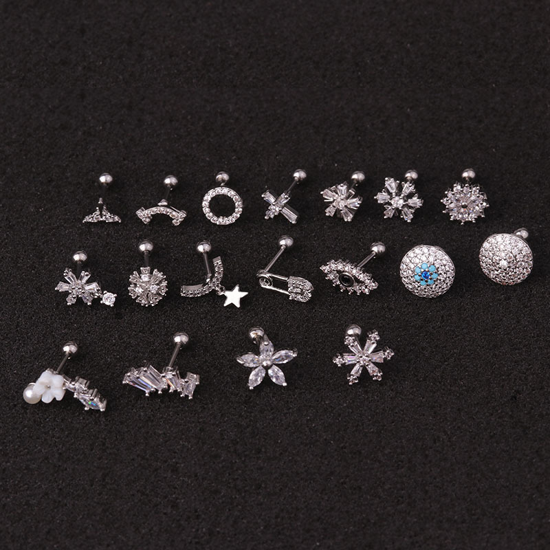 1 pz 20G piercing tutto'orecchio Tragus cartilagine ciondola l'orecchino piercing elica conchiglia torre lobo perno acciaio inossidabile gioielli per il corpo regalo