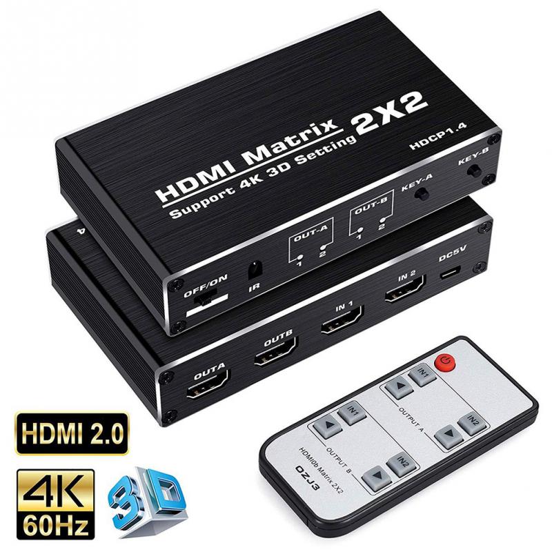 Hdmi Kvm Switch 2 Port 4K Usb Schakelaar Kvm Vga Switcher Splitter Box Voor Delen Printer Toetsenbord Muis Kvm switch Hdmi Vga