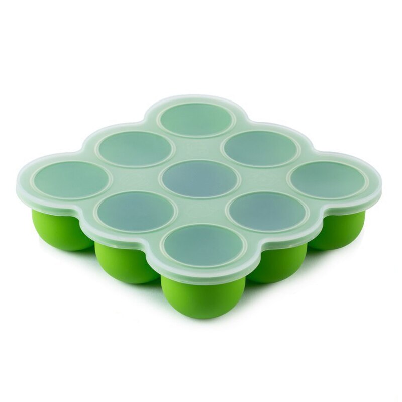 9 gürten Eis tablett bilden Baby Lebensmittel Container Silikon Obst Muttermilch Lagerung Tragbare freundlicher Geschirr Feld Gefrierfach