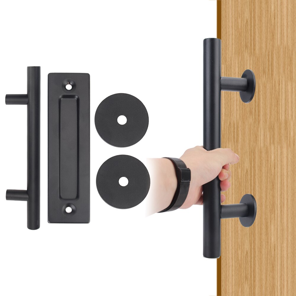 Pull Flush Recessed Wood Door Handle For Cabinet Cupboard Interior Door 35-45MM Sliding Barn Door Handle Furniture Hardware