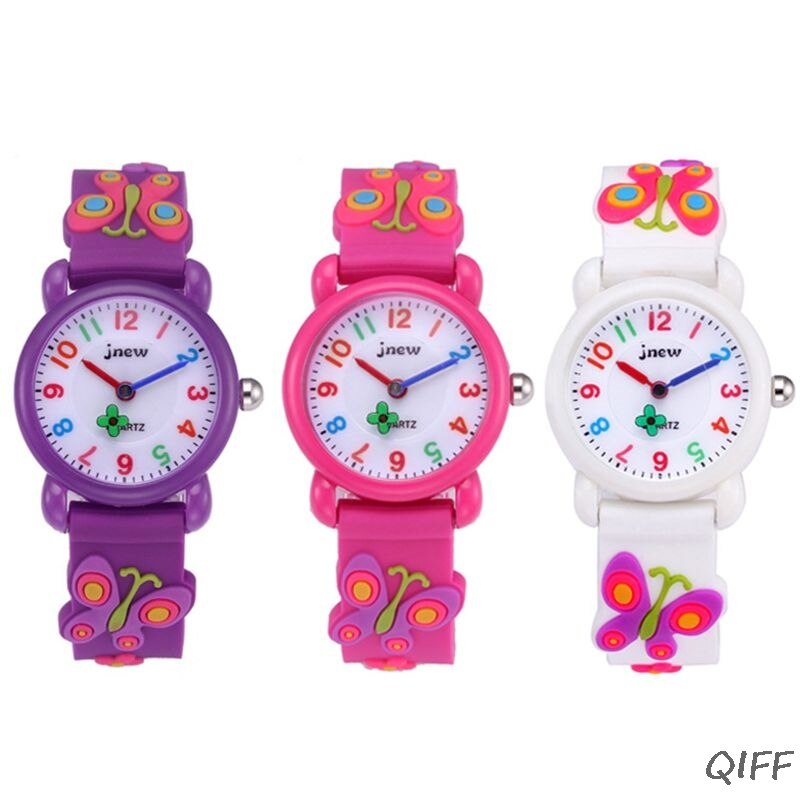 Kid 3D Butterfly Silicone Waterproof Watch For Girl Children Watches