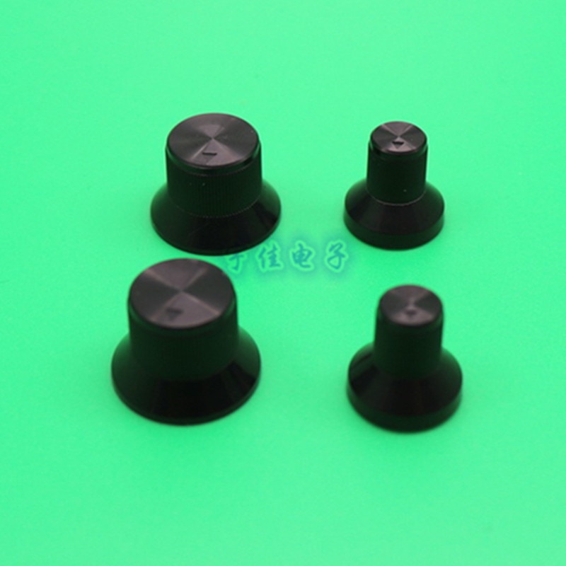 10 stykker 19.8 * 14mm 15.3 * 15mm sorte knop plastik knop blomster skaft 6mm potentiometer bånd omskifter panel justeringsknap