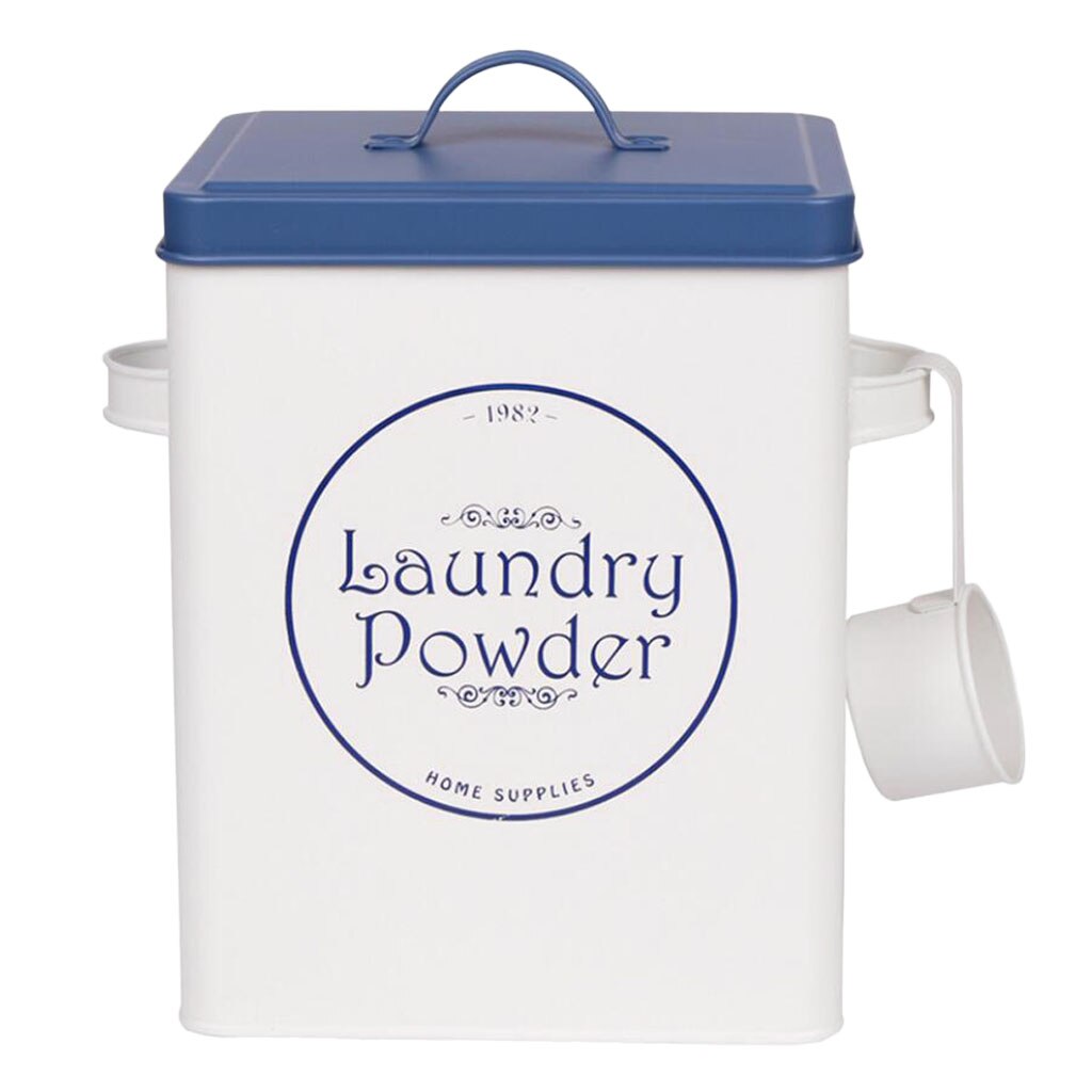 Laundry Powder Detergent Container Tin Box, 9 x 6 x 7 Inches, Storage up to 11lb/ 5kg