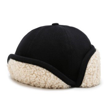 Novelty Winter Thermal Bomber Hats For Men Women ins Style Velvet Thicken Lamb Wool Biker Windproof Hat Earmuffs Cap Ski Cap: color-1