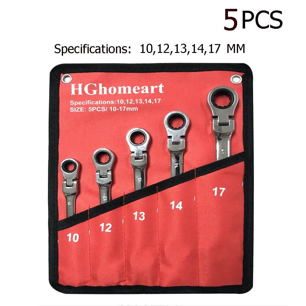 Socket Wrench Tools Key Hand Tool Set Spanner Wrench Socket Hand Tools Wrenches Garage Tools Car Wrenchs Universal Ratchet: 5pcs