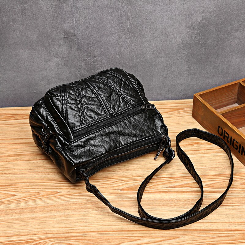 Dame skuldertasker vintage messenger taske til kvinder pu læder bøttetasker dame håndtasker crossbody taske til dame shopping