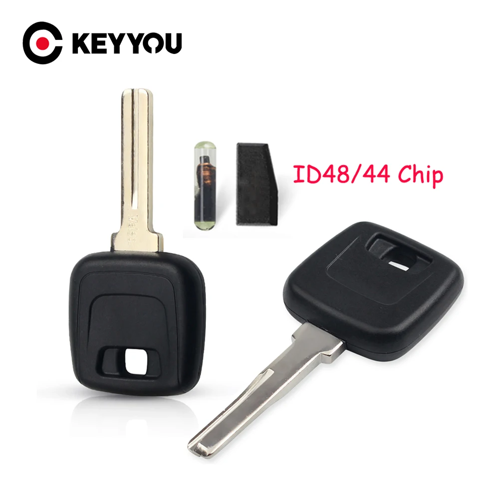 KEYYOU-carcasa para llave de coche, funda carcasa para Volvo S40 V40 D30 S60 S80 XC90 XC60 con Chip ID48/ID44 NE66 HU56R Blade