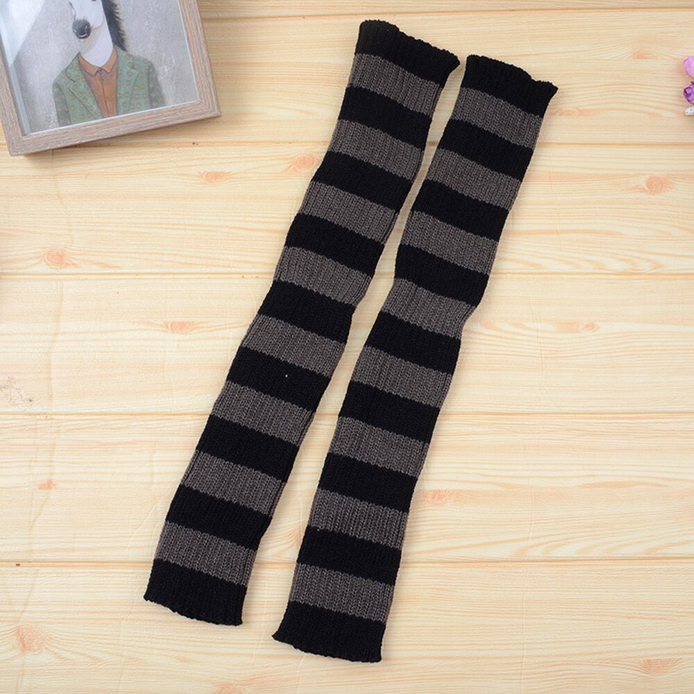 Calentadores de piernas coreanos y japoneses para niñas por encima de la rodilla, Color a juego, para Ballet latino, Protector de piernas, 1 par: black grey